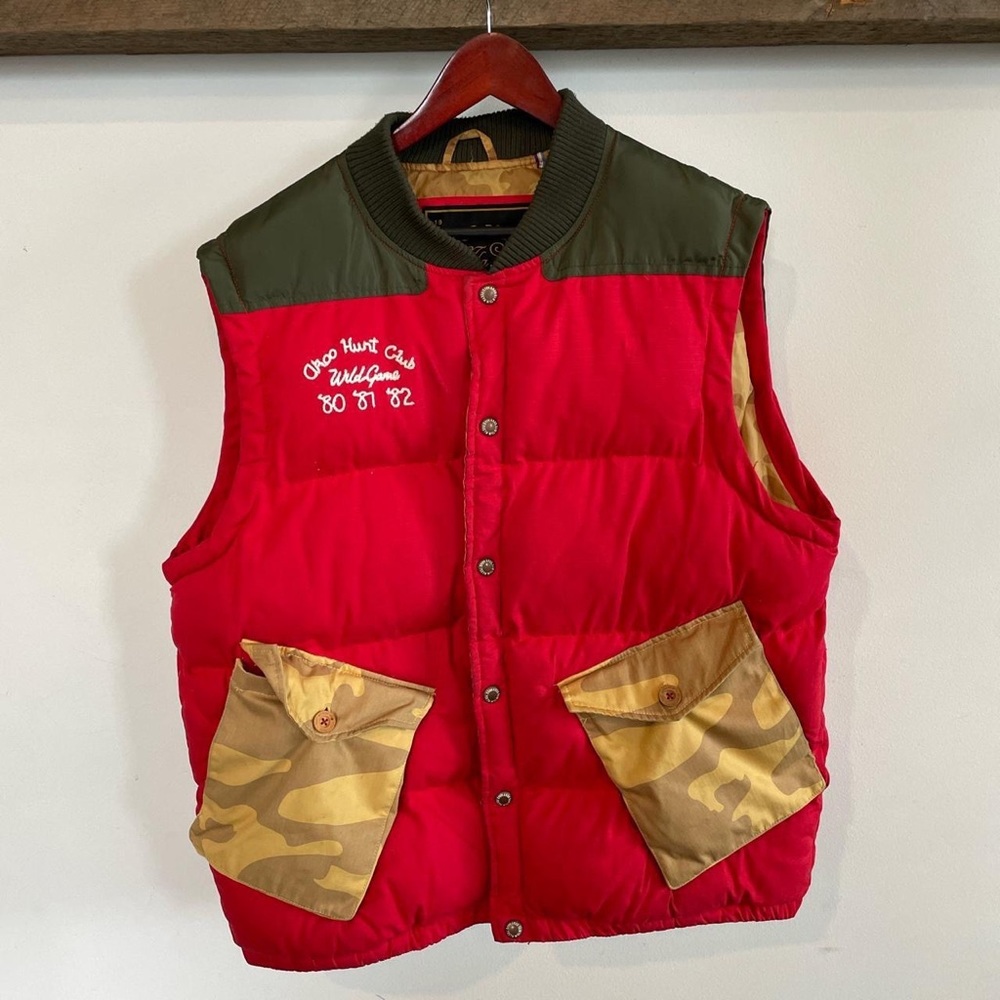 Akoo red and green camo vest great condition rare vintage